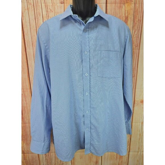 Johnston & Murphy Mens Blue Button-Up Shirt Large - Picture 1 of 9